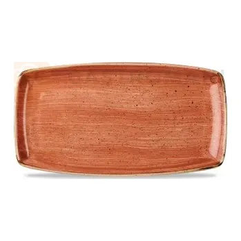 Obdélný servírovací talíř, ručně zdobený 35 cm x 18,5 cm | CHURCHILL, Stonecast Spiced Orange