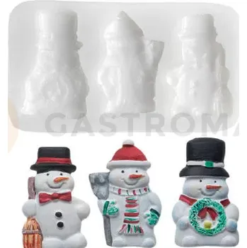Kuchyňská sůl Forma na cukrovou hmotu SLK 132 - sněhuláci, 30x49 mm | SILIKOMART, Sugarflex Snowman