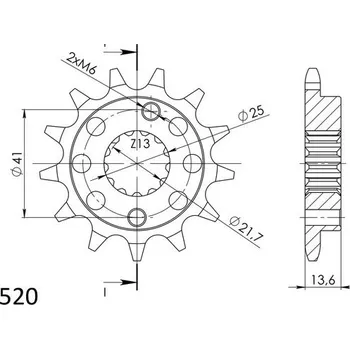 Řetězová sada pro motocykl SUPERSPROX Řetězové kolečko SUPERSPROX CST-1307:14 14 zubů, 520