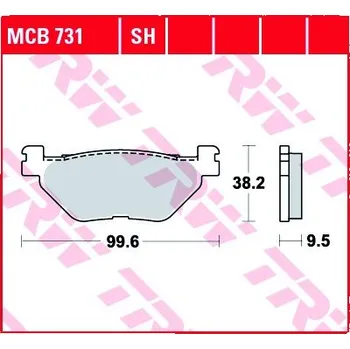 Brzda pro motocykl Zadní brzdové destičky TRW / Lucas Yamaha TDM 900 2004 - 2006