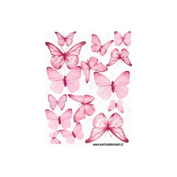 Přisada na vaření a pečení MOTÝLI růžový, VARIANTA Jedlý papír 76