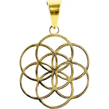 Přívěsek Milujeme Kameny Květ života - přívěsek - mosaz - zlatá barva 80809