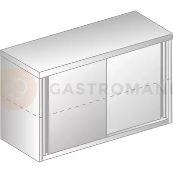 Dětská skříň Závěsná skříňka průchozí nastavitelná z nerezové oceli s posuvnými dvířky 1500x300x600 mm | DORA METAL, DM-3316 P