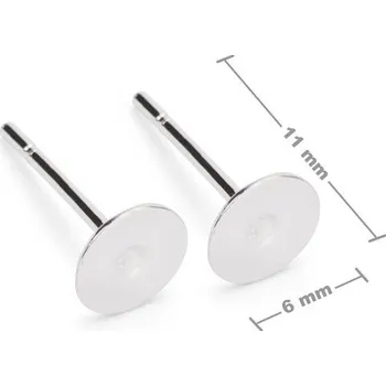 Náušnice Stříbrné lepící náušnicové puzety 6 mm