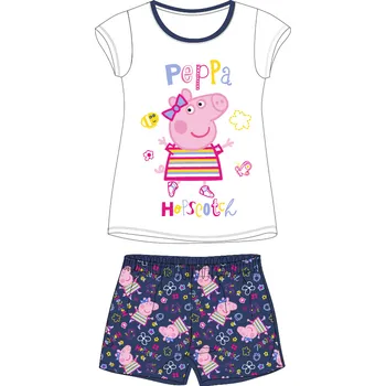 Prasátko Pepa - licence Dívčí pyžamo - Prasátko Peppa 5204929, bílá / tmavě modrá Barva: Bílá, Velikost: 92
