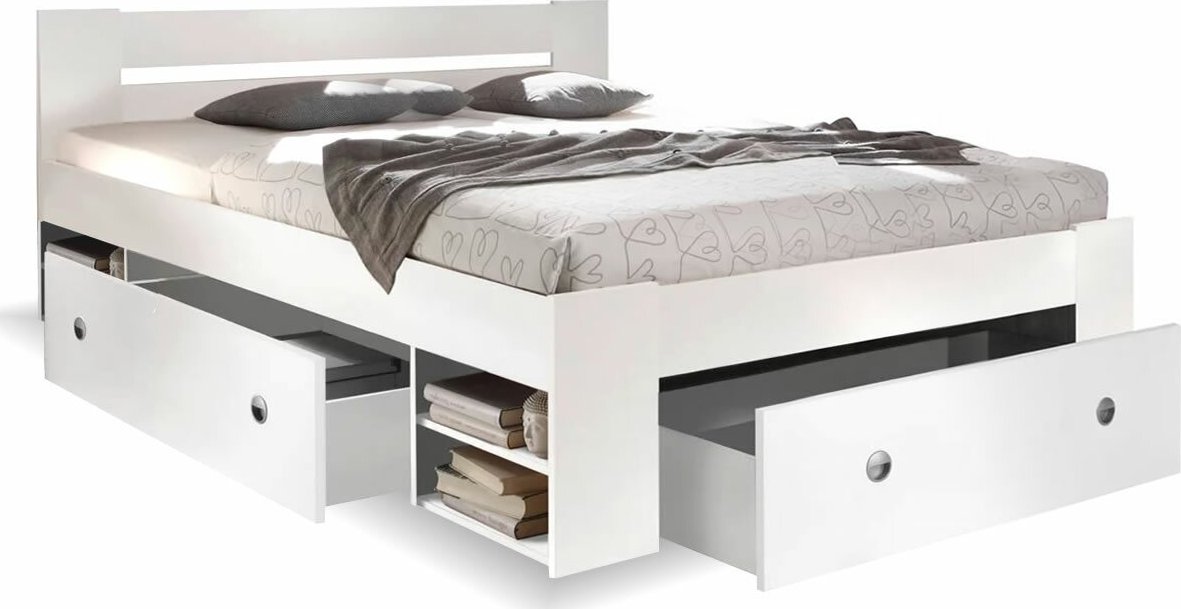 INTENA Zvýšená postel s úložným prostorem NEPOLI 160x200, bílá