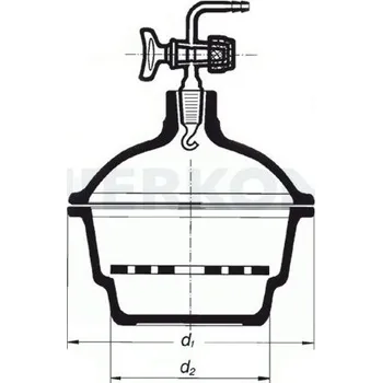 Ventil Víko s tubusem s NZ 24/29 pro skleněný kohout (bez kohoutu) k exsikátoru DN 100, k produktu: Exsikátor s NZ 24/29 se skleněným kohoutem dle normy ČSN, SIMAX