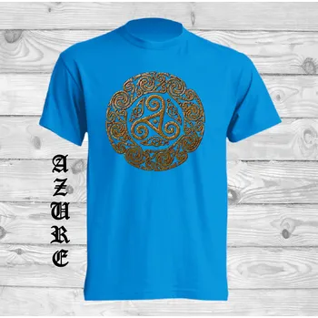 detske-levne-bavlnene-tricko-potisk-keltske-slunecni kolo Barva: Azure - azurově modrá, velikost: 116