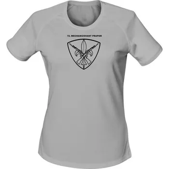 Dámské tričko Dámské funkční tričko 72. mechanizovaný prapor - světle šedá