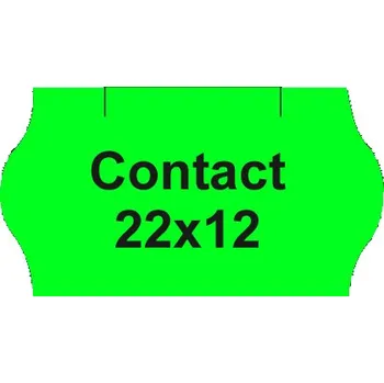 Speciální papír Etikety cen. CONTACT 22x12 oblé - 1500 etiket/kotouček, zelené CONTACT