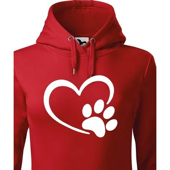 Dámská mikina Dámská mikina psí packa, Barva Červená, Velikost XS, Canvas Dámská mikina Bezvatriko.cz 0533