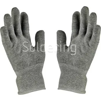 Pracovní rukavice ESD pracovní rukavice StaticTec, z nylonu s uhlíkem, šedé, velik - 101006741