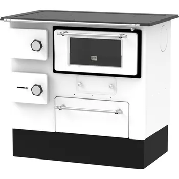 Sporák na tuhá paliva ALFA PLAM ALFA PLAM, sporák REGULAR CE 46 ECO, 8 kW, pravý, bílý_ POŠKOZENÝ OBAL (č. 156)