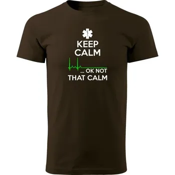 Pánské tričko Tričko EMT KEEP CALM - hnědá