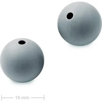 Dětské navlékací korálky Silikonové kulaté korálky 15 mm Dim Grey