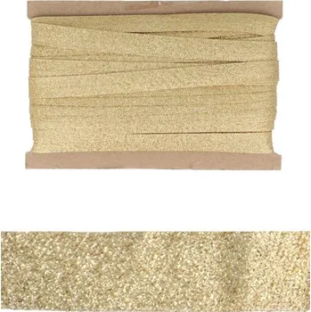 Šikmý proužek lurexový šíře 16 mm, barva Zlatá
