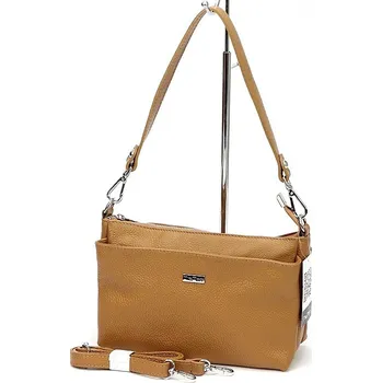 Malá tříoodílová kožená kabelka na rameno i crossbody MiaMore no. 016 hnědá