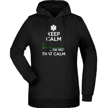 Dámská mikina Dámská mikina s kapucí EMT KEEP CALM - černá