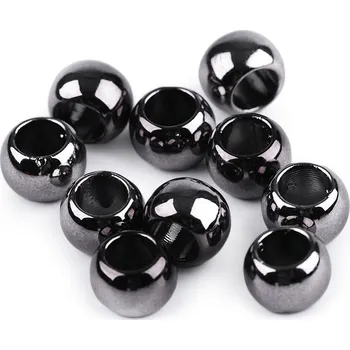 Dětské navlékací korálky Plastové korálky Metalic s velkým průvlekem 8x10 mm