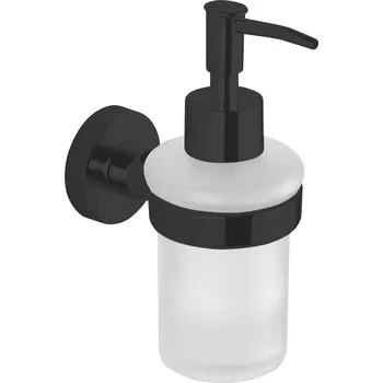 Dávkovač mýdla Aqualine SAMBA dávkovač mýdla 150ml, mléčné sklo, černá mat