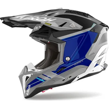 Helma na motorku Motokrosová helma AIROH AVIATOR 3 Saber (lesklá modrá, vel. 2XL)