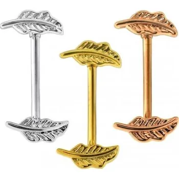 Piercing Piercingate Piercing do bradavky - list PBR00050 - Barva/Motiv: Zlatá, Délka tyčky: 16 mm, Průměr tyčky: 1,6 mm