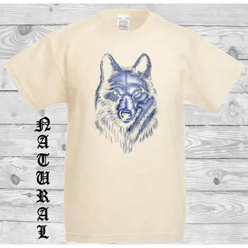 Chlapecké tričko detske-levne-bavlnene-tricko-potisk-stin-vlk Barva: Natural - přírodní, velikost: 152