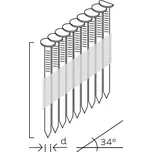 Hřebík páskovaný tvar-D, hladký, 34°, 3,1/100mm, (3.000ks)