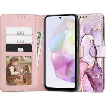Pouzdro na mobilní telefon Tech-Protect | Tech-Protect Wallet knížkové pouzdro na Samsung Galaxy A35 5G, marble