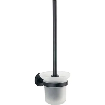 Dávkovač mýdla SAMBA nástěnná WC štětka, mléčné sklo, černá