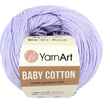 Galanterie YarnArt Baby Cotton 417 světle fialová modrá
