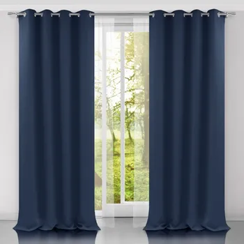 Sprchový závěs Liburgia tmavě modrý zatemňovací závěs na kroužcích (Z)