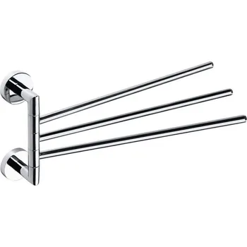 Věšák Sapho X-ROUND trojitý držák ručníků otočný 380mm, chrom