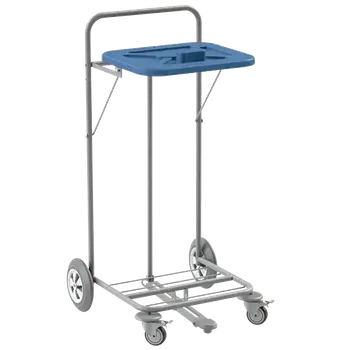 Odpadkový koš VK 120 - 1CN vozík na třídění odpadu a prádla plast - VK - modrý