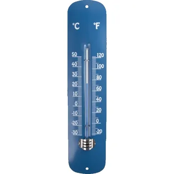 Domácí teploměr Venkovní teploměr kovový tmavě modrý 30cm