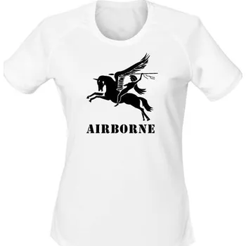 Dámské tričko Funkční dámské tričko British Airborne Pegasus - bílá