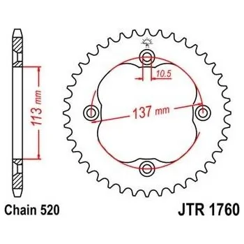 Řetězová sada pro motocykl Jt sprockets JTR 1760-36 Suzuki