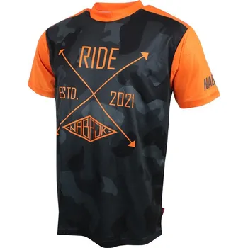 cyklistický dres Nabajk Pradeed men jersey short sleeve black camo/orange L