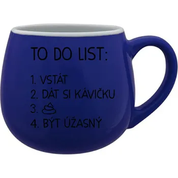 TO DO LIST: BÝT ÚŽASNÝ - modrý keramický hrníček 300 ml