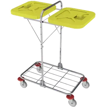 Odpadkový koš VK 120 - 2B vozík na třídění odpadu a prádla plast - VK - žlutý