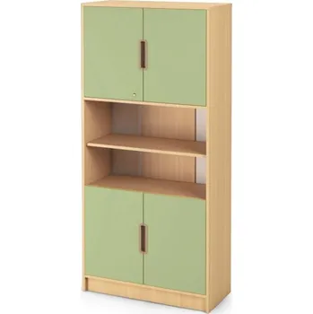 Dětská skříň Vysoká skříň s dvířky a zámkem - Typ C OPTIMA- Avokádová