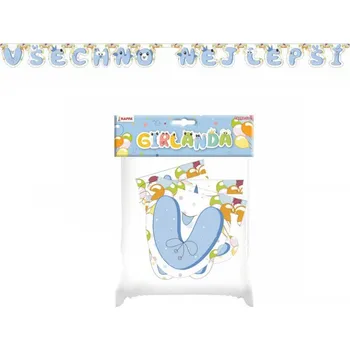 Girlanda papírová VŠECHNO NEJLEPŠÍ barva Modrá