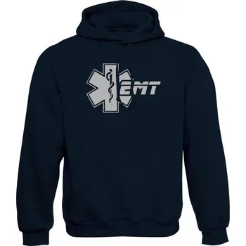 Pánská mikina Mikina s kapucí EMT Emergency Medical Technician - námořní modrá