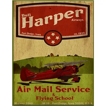 Plechová cedule Plechová cedule Harper Air Mail Service 40 cm x 32 cm