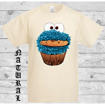 detske-levne-bavlnene-tricko-potisk-cookie-monster Barva: Natural - přírodní, velikost: 128