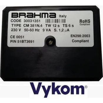 Příslušenství ke kotli Řídící a zapalovací automatika Brahma CM 381 N.4, Tw 12s, Ts 6s