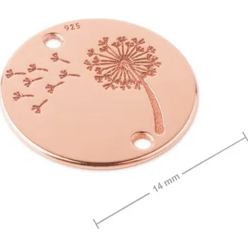 Přívěsek Stříbrný spojovací díl pampeliška pozlacený 18K růžovým zlatem