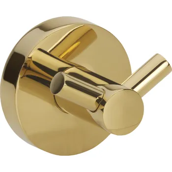 Držák na ručník Hopa Věšáček dvojitý, 55×55×50 mm, zlatá lesklá, KDBE161106032