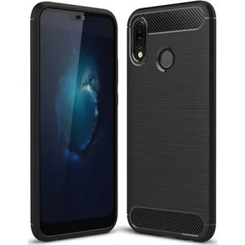 Pouzdro na mobilní telefon Ochranný silikonový obal karbon pro Huawei Y7 2019 - černý