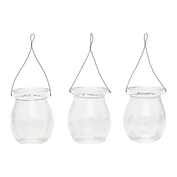 Svícen Set tří skleněných svícnů